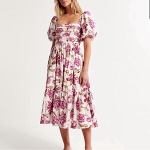 Abercrombie & Fitch • Emerson Poplin Floral Puff Sleeve Dress size L
